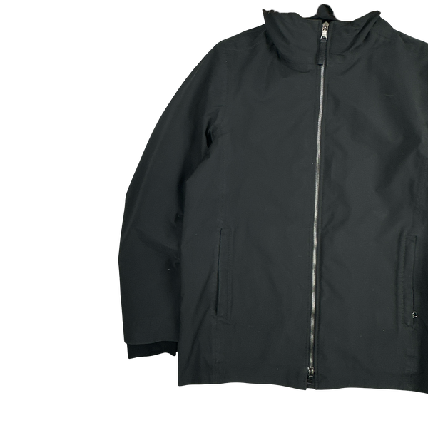 Prada Black Racoon Fur Hood Goretex Parka Jacket - Large