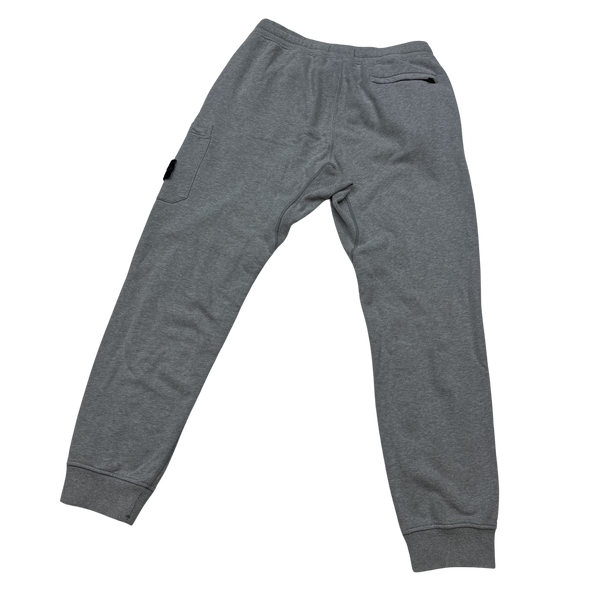 Stone Island Grey Cotton Jogging Bottoms - Large