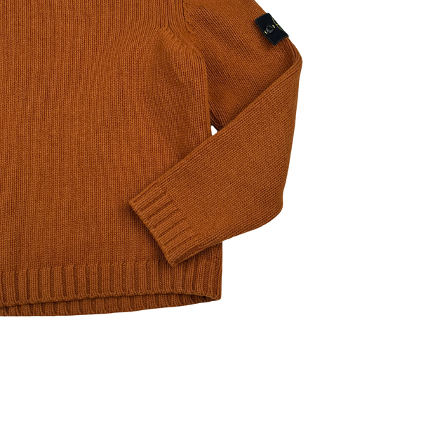 Stone Island 2002 Rust Orange Wool Blend Knit Jumper - Large