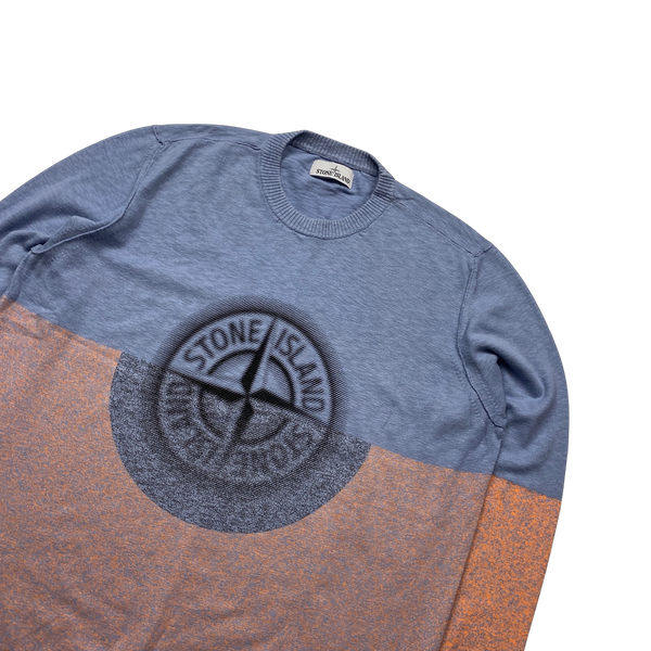 Stone Island Two Tone Spellout Knit Jumper - XXL