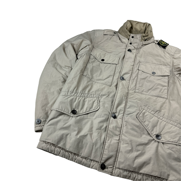 Stone Island 2022 Tan Naslan Light Watro Primaloft Shoulder Badge Field Jacket - Medium