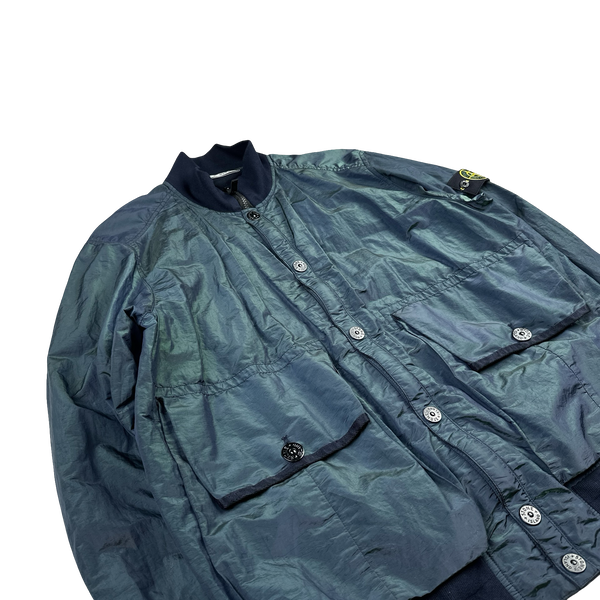Stone Island 2017 Blue & Green Nylon Metal Colour Weft Jacket -  XXL