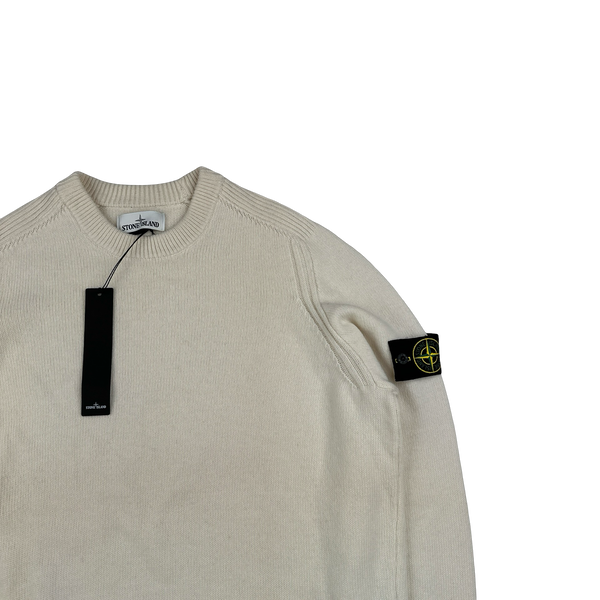 Stone Island 2019 Cream Wool Crewneck Jumper - XL