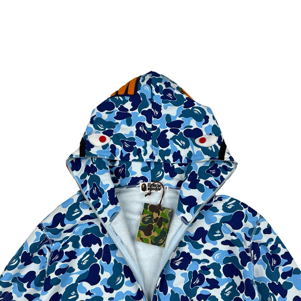 BAPE Blue Shark Camo Full zip up hoodie - 2XL