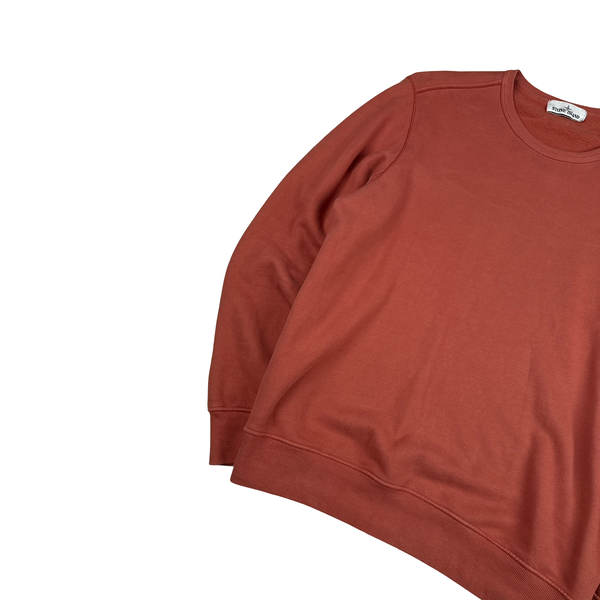 Stone Island 2019 Orange Cotton Crewneck - Large