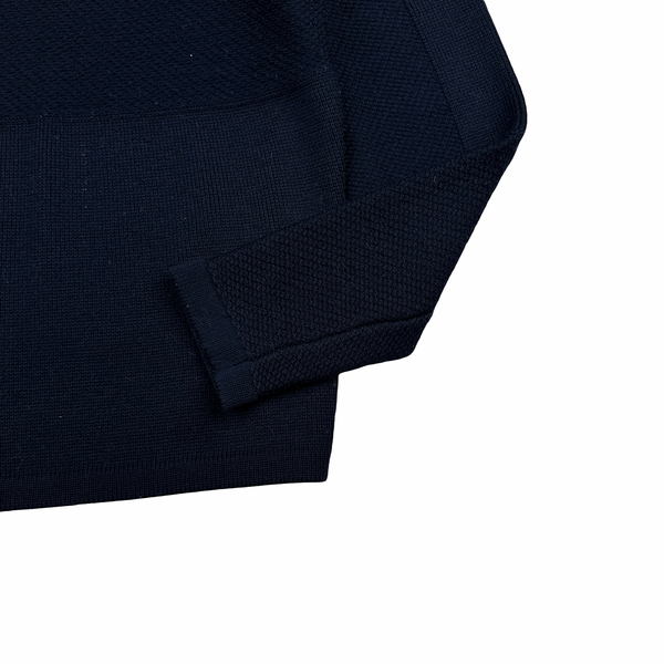 Stone Island 2017 Ghost Navy Wool Crewneck Thick Knit Jumper - Small