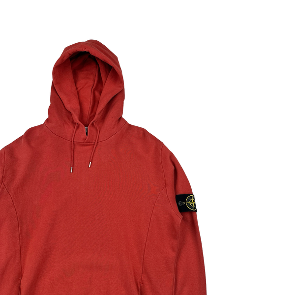Stone Island 2010 Red Cotton Pullover Hoodie - Large