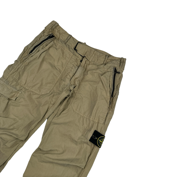Stone Island Beige 2010 Loose Cotton Cargo Trousers - Medium