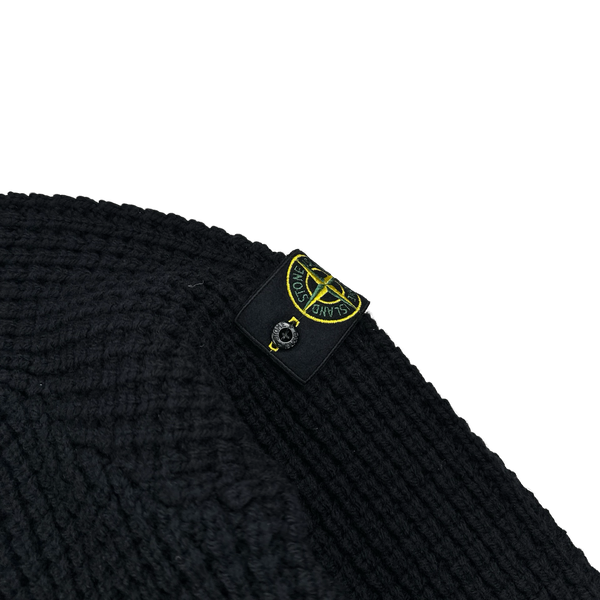 Stone Island X Dover Street Market 2023 Black Thick Wool Printed Crewneck Jumper - Large