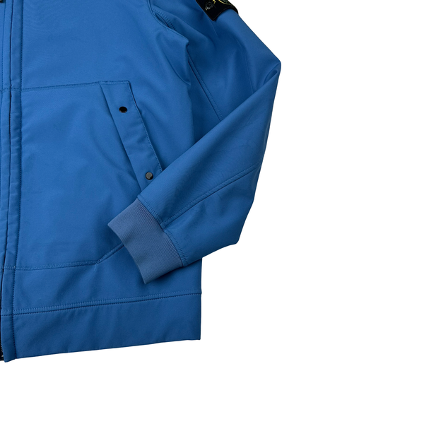 Stone Island 2020 Blue Soft Shell Hooded Jacket - XL