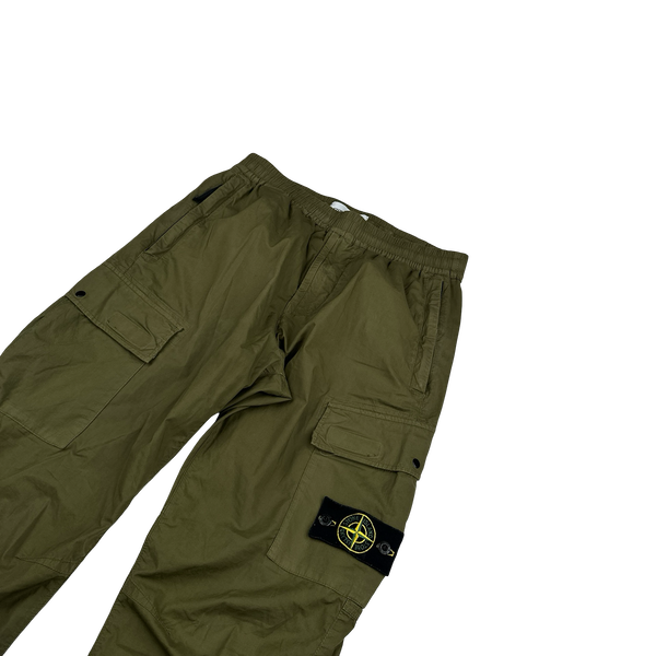 Stone Island 2021 Khaki Regular Tapered Cargo Trousers - 30"