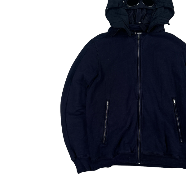 CP Company Vintage Navy Nylon Hood Goggle Hoodie - XXL