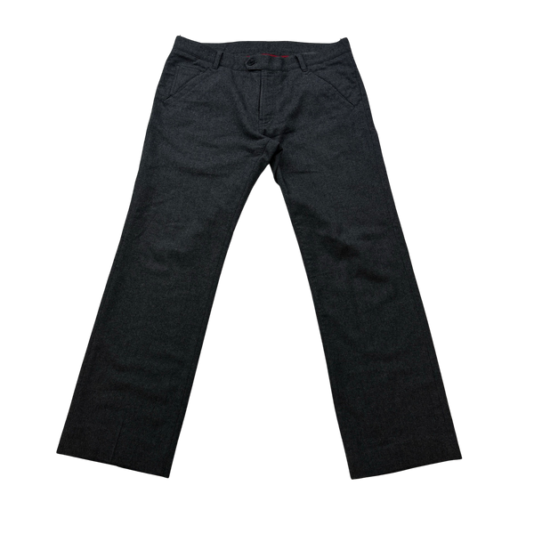 Prada Wool Grey Black Tab Suit Trousers - 34"
