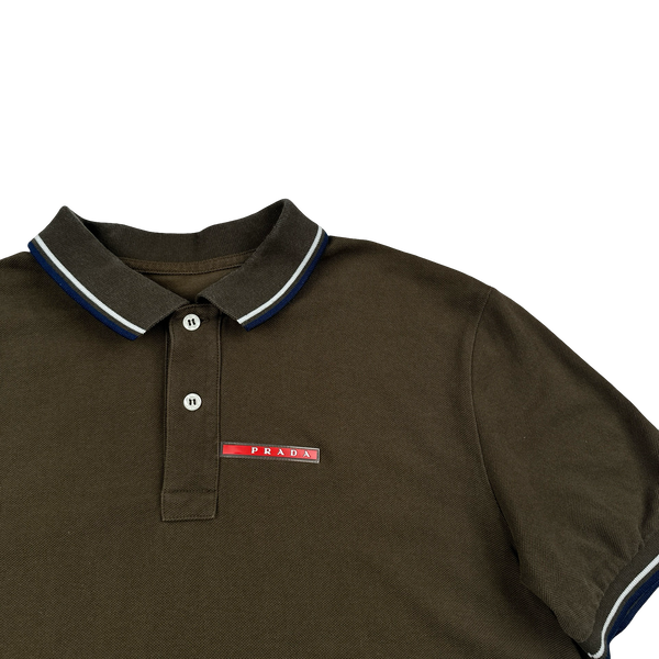 Prada Khaki Cotton Polo Shirt -XL