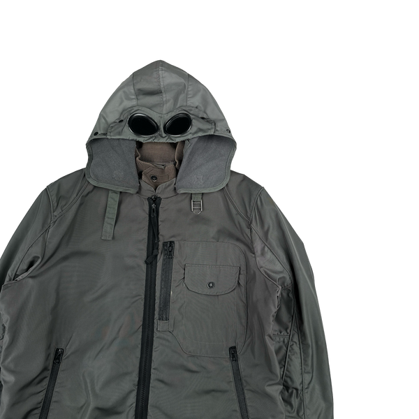 CP Company 2011 Grey Multi Pocket Leinster 200 Wool Lined Goggle Jacket - XL