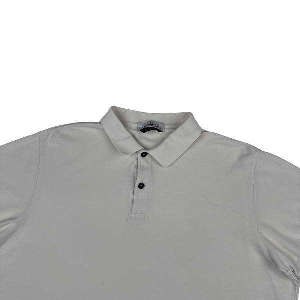 Stone Island 2022 Stellina White Compass Cotton Polo Shirt - 3XL