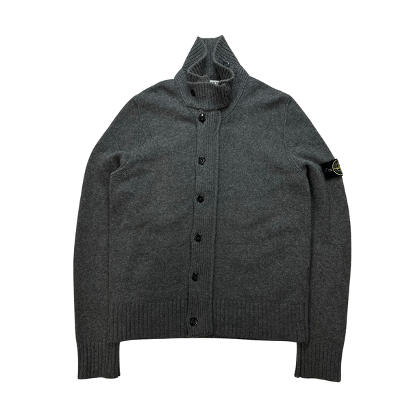 Stone Island Dark Grey Wool High Neck Jumper - Medium