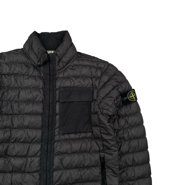 Stone Island 2018 Charcoal Micro Yarn Down Puffer Overshirt - Medium