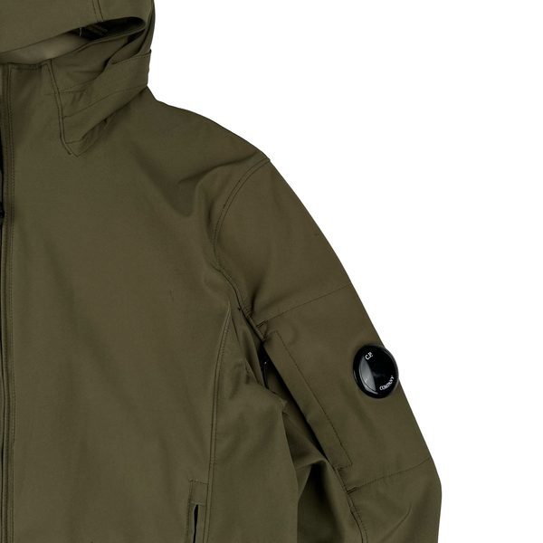 CP Company Khaki Fleece Lined Soft Shell Lens Jacket - Small