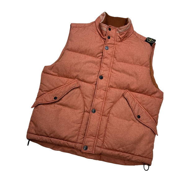 Stone Island 2014 Salmon Mix Fibre Watro Tela Down Filled Gilet - XXL