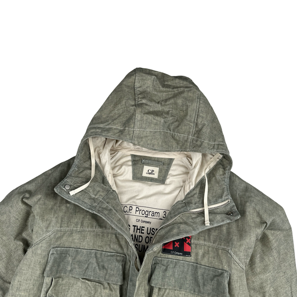 CP Company Melange Light Waxed Cotton Seed 3 Multi Pocket Jacket - XS