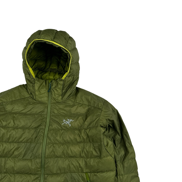 Arcteryx Green Down Filled Zipped Hooded Puffer - Medium
