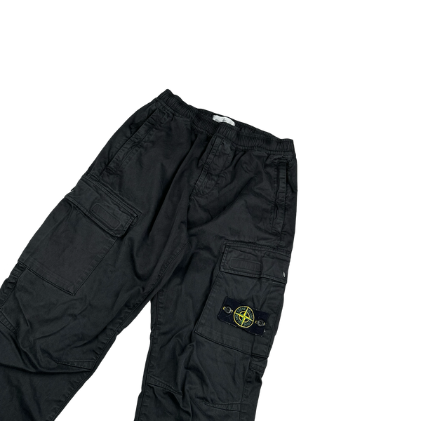 Stone Island 2021 Black RE T Cargo Trousers - 30"