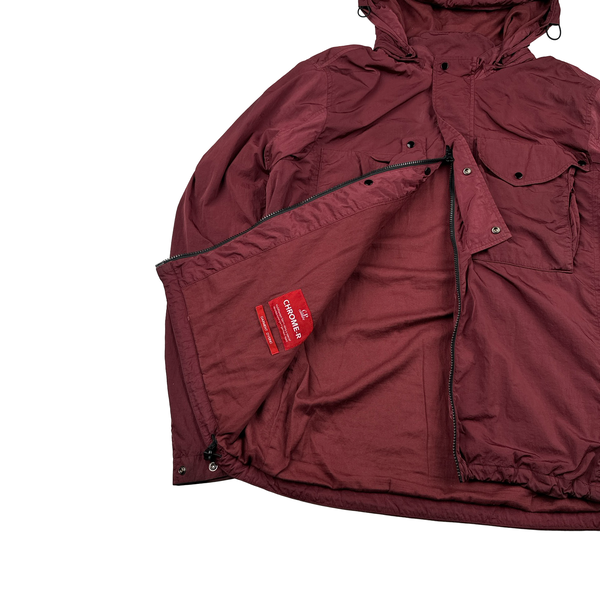 CP Company Burgundy Chrome R Lens Viewer Lightweight Jacket - Large