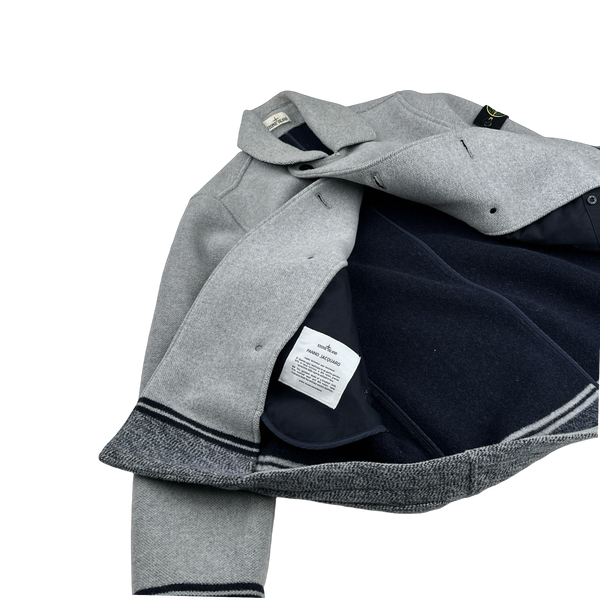 Stone Island 2020 Panno Jaquard Double Breasted Wool Collared - Large