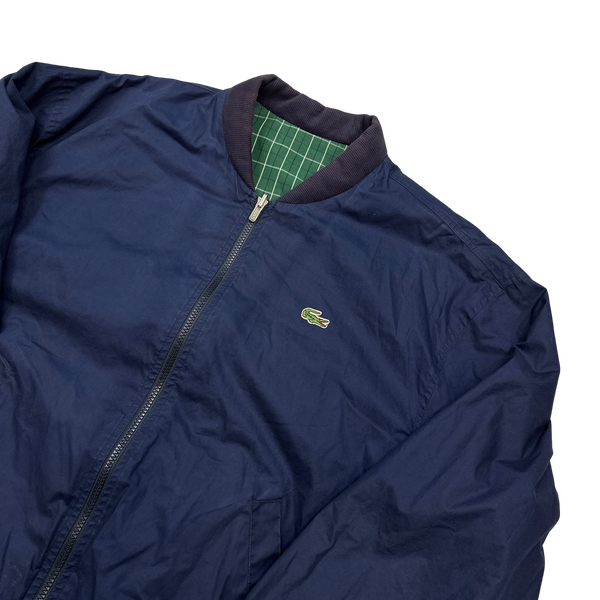 Lacoste Green Checked Reversible Bomber Jacket - 3XL