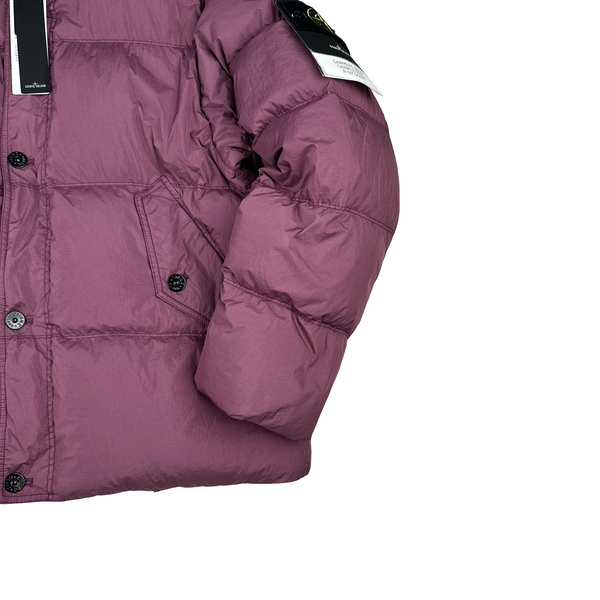 Stone Island 2024 Magenta Crinkle R-NY Down Puffer Jacket - Medium