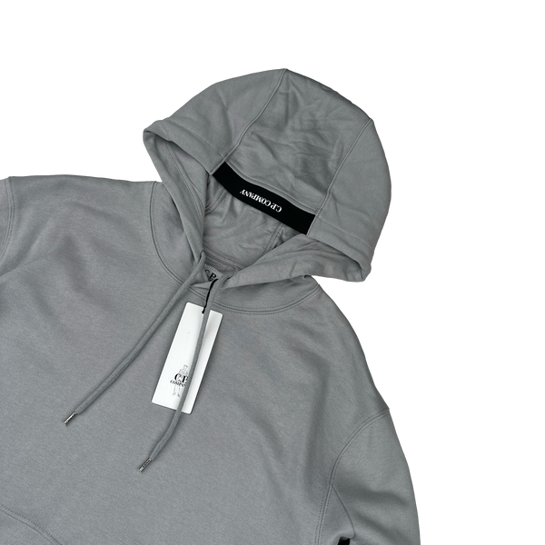 CP Company Stone Grey Cotton Lens Viewer Pullover Hoodie - XXL