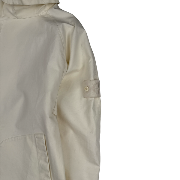 Stone Island 2017 White Ghost Piece Mac Supima 2L Long Jacket - Small