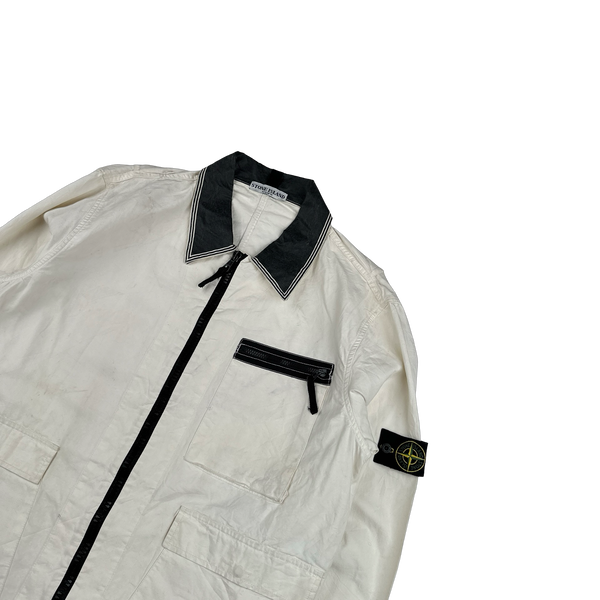Stone Island 2006 Lino Flax Collared Zipped Bomber Jacket - XL