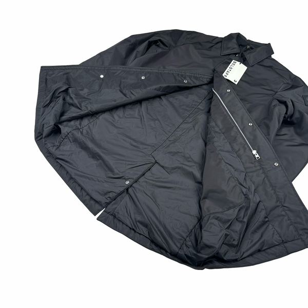 Belstaff Black Zipped Long Collared Jacket - Medium