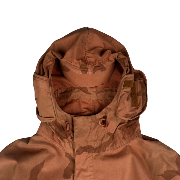 Stone Island Supreme 2019 Orange Brushed Cotton Camo Riot Mask Jacket - Medium
