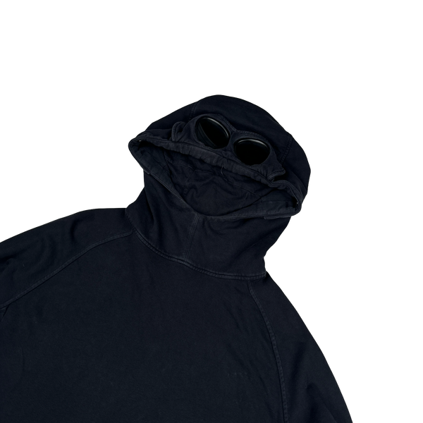 CP Company Navy Spellout Pullover Goggle Hoodie - XL