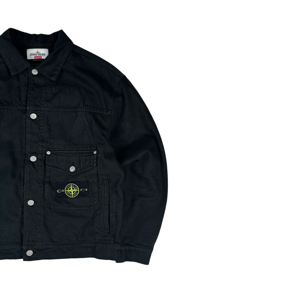Stone Island x Supreme 2023 Black Bull Denim TC Jacket - Medium