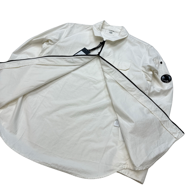 CP Company White Cotton Overshirt - Large