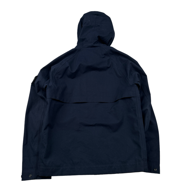 Stone Island 2016 Navy Ventile Dual Hood Cotton Jacket - Small