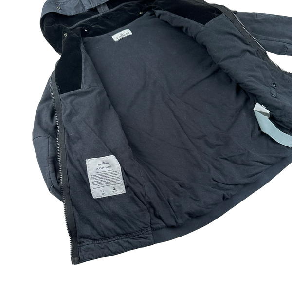 Stone Island 2016 Jersey Shell Split Velvet Hood Jacket - Small