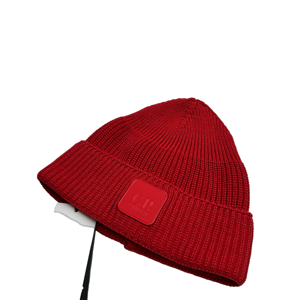 CP Company Red Metropolis Knit Cotton Beanie