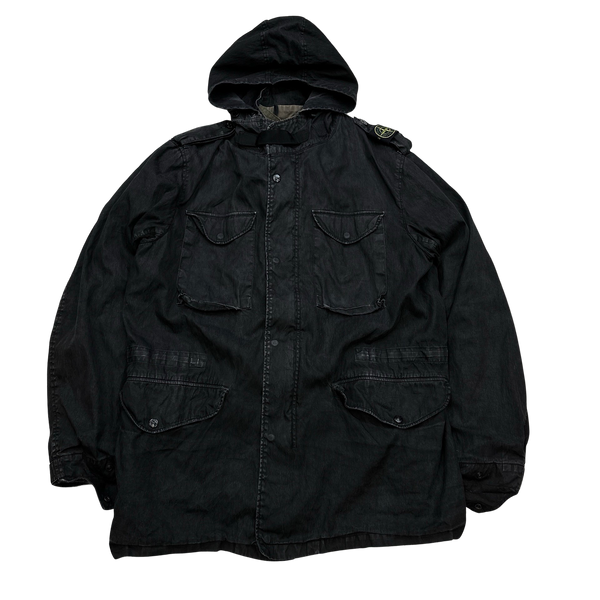 Stone Island 2006 Vintage Wool Lined Cotton Long Jacket - XL