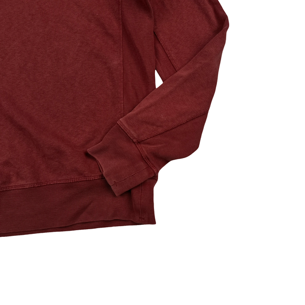 Stone Island 2015 Washed Red Cotton Pullover Jumper - Large