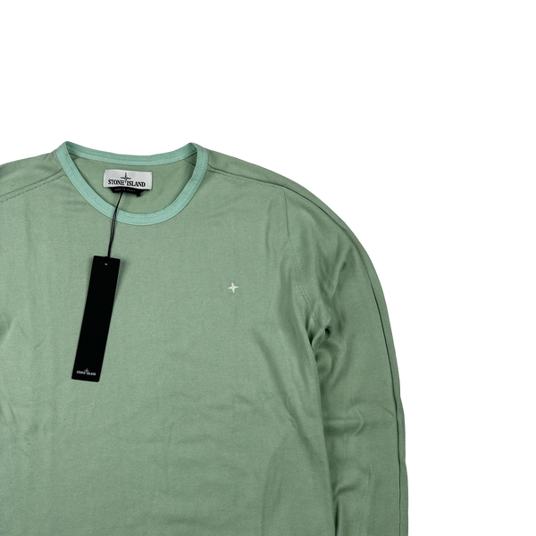 Stone Island 2018 Green Stellina Knit Cotton Crewneck Jumper - Small