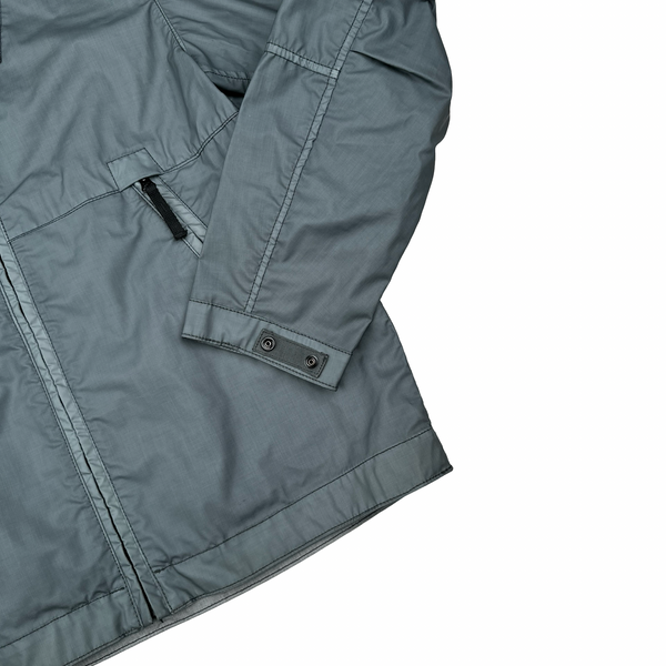 Stone Island Blue Mussola Gommata Melange Jacket - Medium