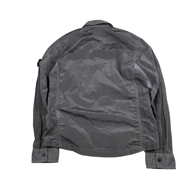 Stone Island 2018 Grey Nylon Metal Shimmer Overshirt - Small