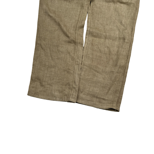 CP Company Light Brown Linen Flax Trousers - 34"