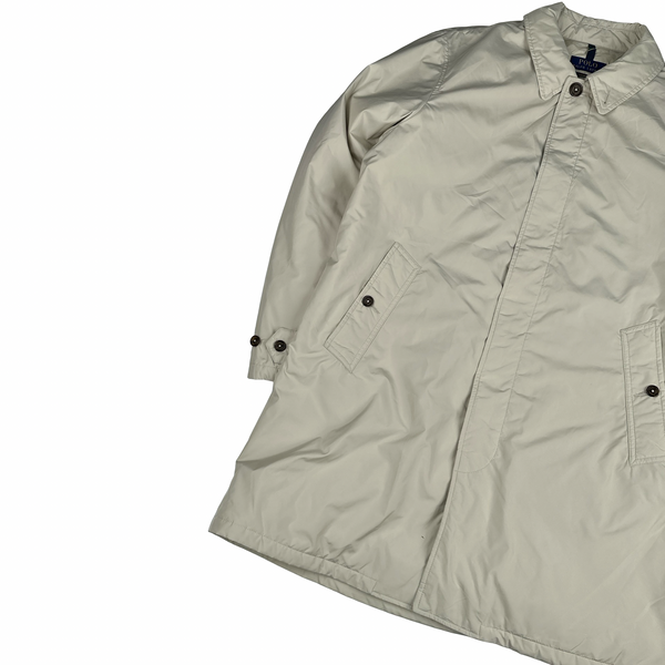Ralph Lauren Cream Padded Long Collared Jacket - XL