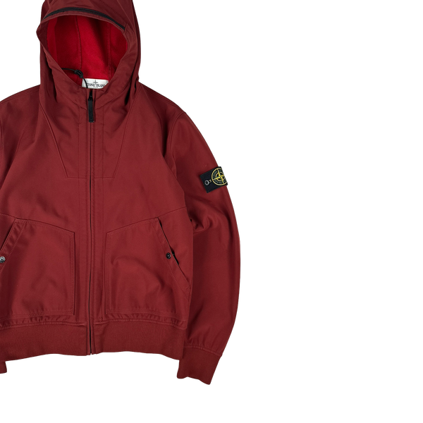 Stone Island 2012 Red Fleece Lined Soft Shell R Jacket - Large